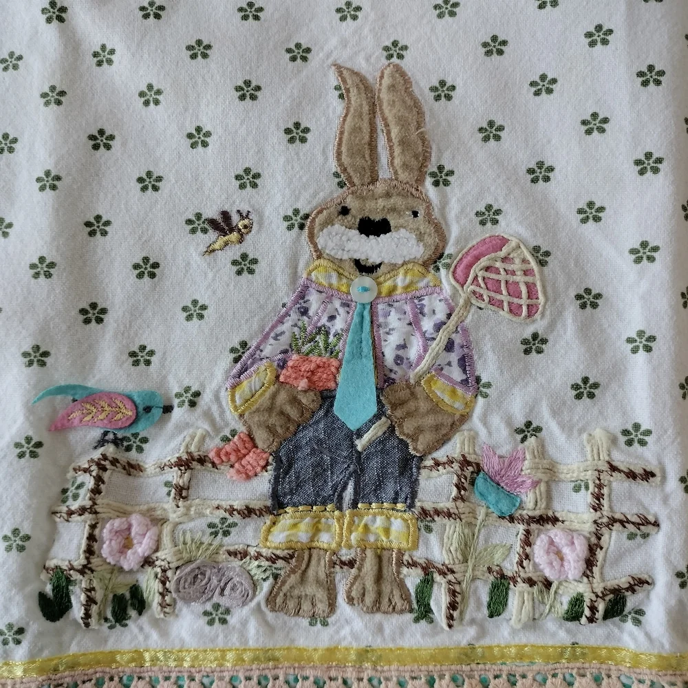 Lot Of 4 Embroidered Spring Tea Towels Assorted Styles Colors Two Pier 1 Imports